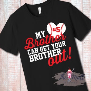Baseball Brother T-Shirt: Custom Number, Sibling Matching Shirt