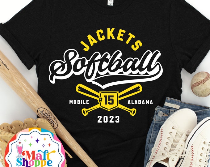 MALT SHOPPE CUSTOM Your Team Softball Player Name Number Mascot Your Team Your Colors Shirt T-Shirt Tank Top