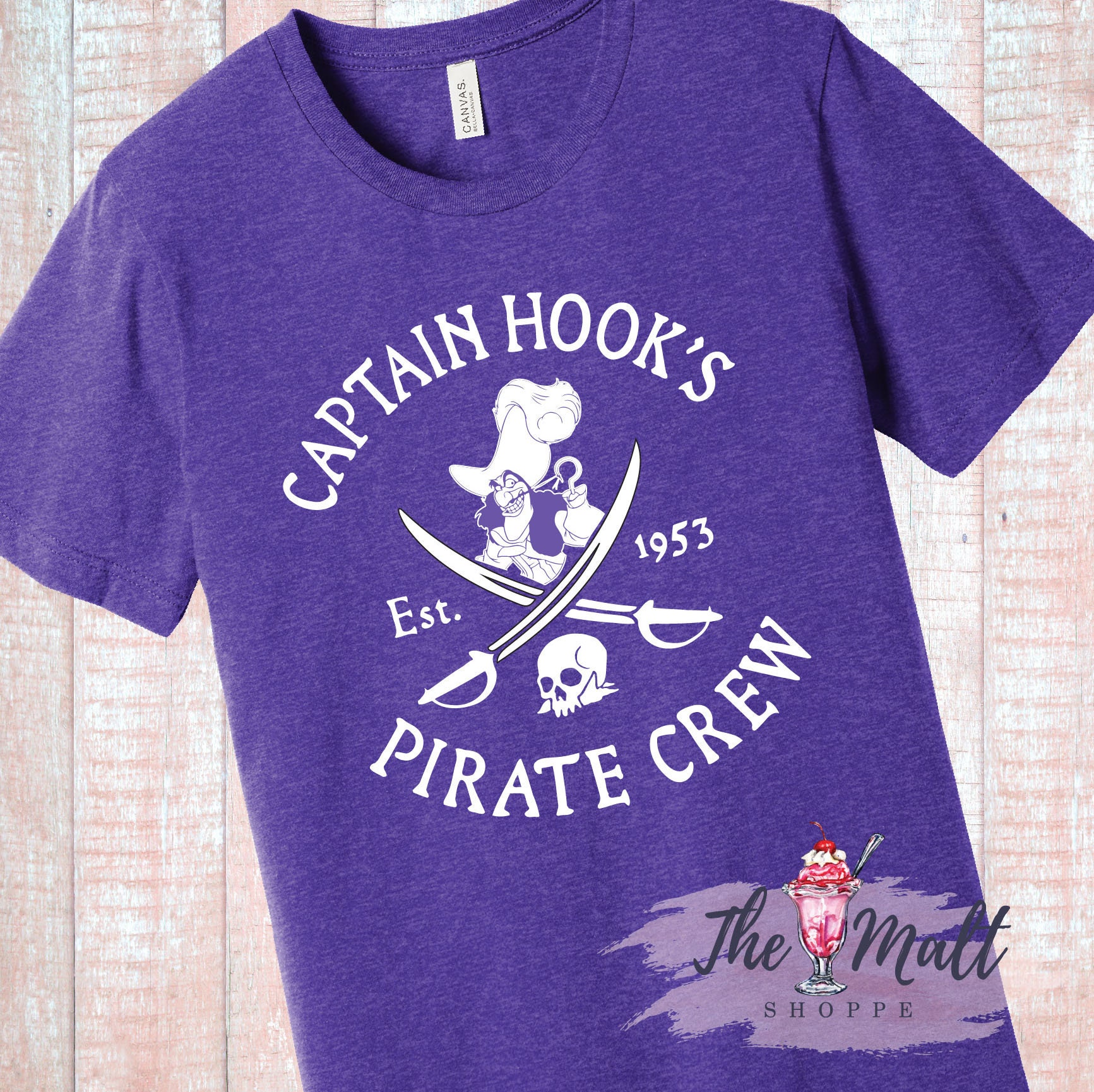 Discover MALT SHOPPE Pirates of the Caribbean Hook's Pirate Crew Captain Hook Neverland Disney Cruise inspired by Disney Magic Kingdom Unisex Shirts
