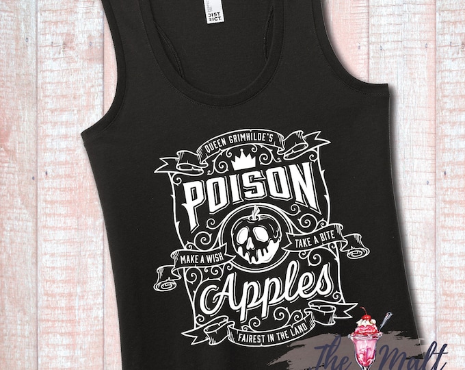 MALT SHOPPE Evil Queen Poison Apple Snow White Villain Disney World Tank Top