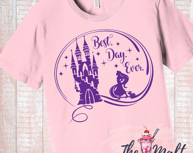 MALT SHOPPE Tangled Rapunzel Best Day Ever Rapunzel's Tower Tee Shirt Disney Trip