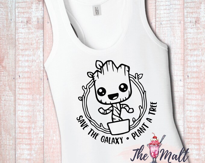 MALT SHOPPE Cosmic Rewind Mission Breakout Save the Galaxy Plant a Tree Disney World Disneyland Tank Top