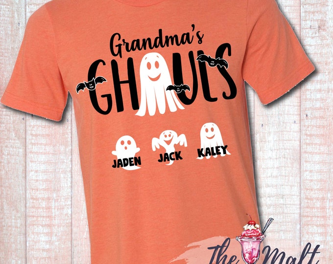MALT SHOPPE Halloween Grandma's Ghouls Grammy Mimi Nana Nanny CUSTOM Personalized