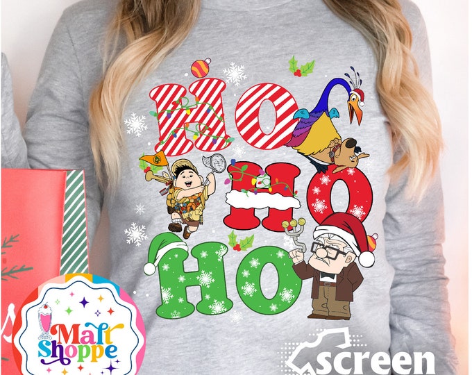 MALT SHOPPE Disney Ho Ho Ho Up Carl Wilderness Explorer Kevin Russell Dug Family Tee Shirt