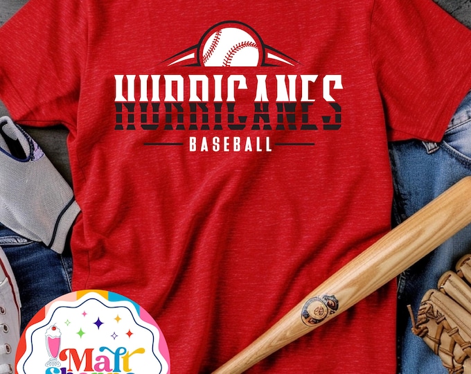 MALT SHOPPE HURRICANES Baseball Letters Design Red Shirt T-Shirt Hoodie Tank Top