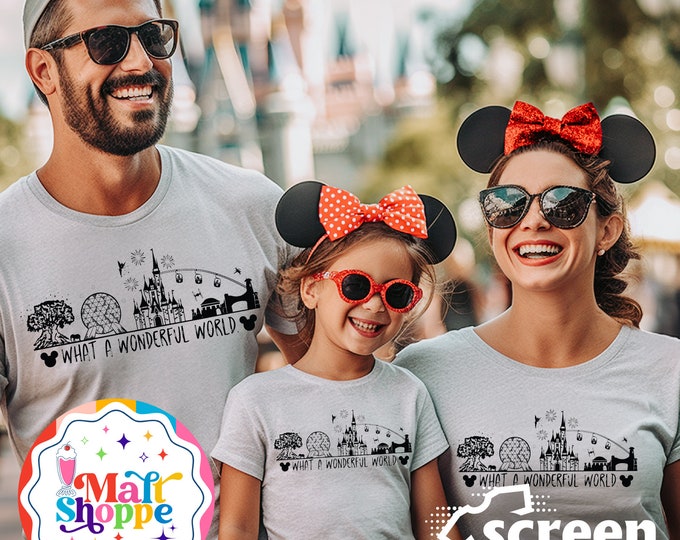 MALT SHOPPE What a Wonderful World Epcot Magic Kingdom Hollywood Studios Animal Kingdom Disney World Shirt T-Shirt Tank Top