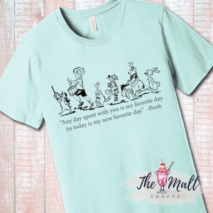 MALT SHOPPE Crystal Palace Pooh Friend Parade Winnie the Pooh Piglet Rabbit Eeyore Tigger Owl Christopher Robin Shirt