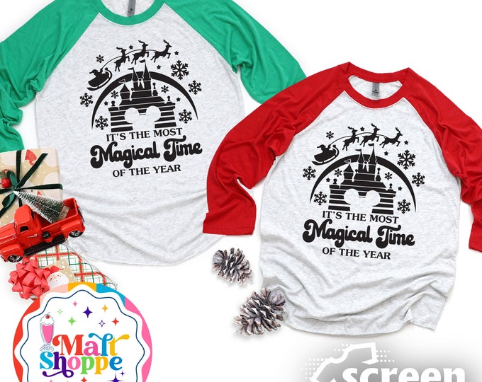 MALT SHOPPE Disney Most Magical Time of the Year Disney World Disneyland Christmas Shirt T-Shirt Tank Top