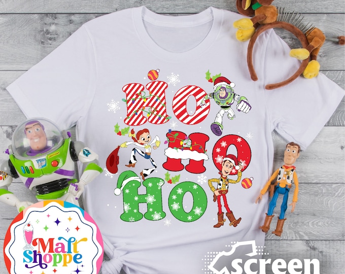 MALT SHOPPE Disney Ho Ho Ho Toy Story Land Buzz Woody Jessie Family Tee Shirt
