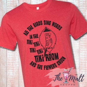 MALT SHOPPE Unisex In the Tiki Room Adventureland Tiki Bird Disneyland Disney World Shirt