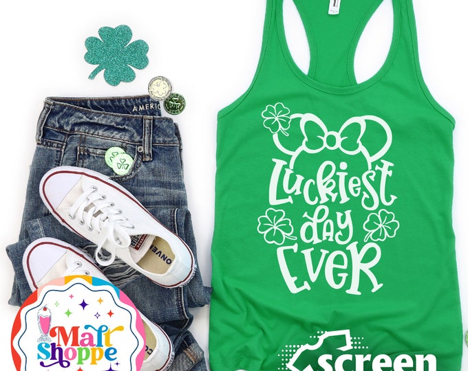 MALT SHOPPE St Patrick's Day Luckiest Day Ever Saint Patrick inspired by Disney Unisex Youth Adult Shirt