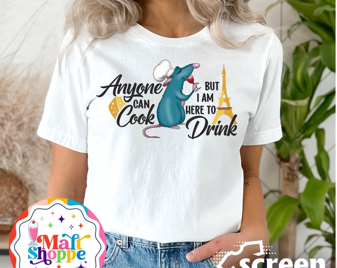 MALT SHOPPE Remy Ratatouille Anyone Can Cook I'm here to Eat Drink Epcot Food Wine Festival Tee Tank