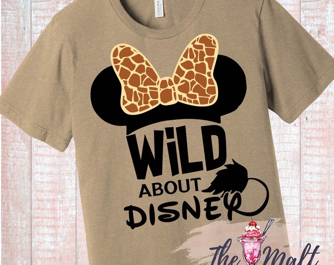 MALT SHOPPE Wild About Disney Inspired by Animal Kingdom Animal Print Bow Minnie Ear Shirt