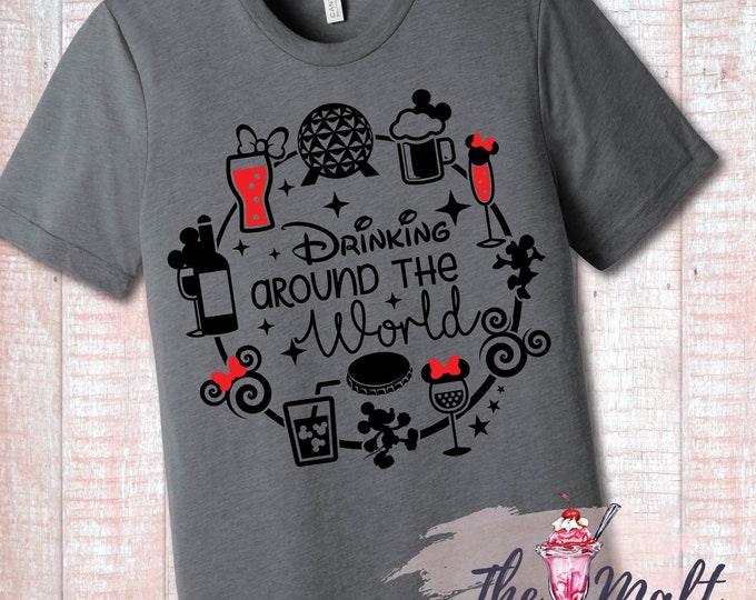 Drinking Around the World Gray Tee