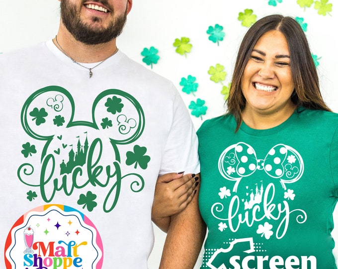MALT SHOPPE St Patrick's Day Lucky Saint Patrick inspired by Disney Unisex Youth Adult Shirt
