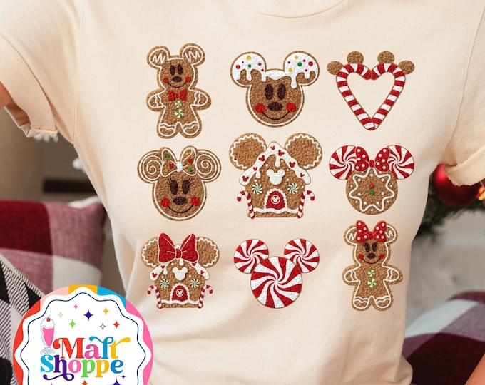 Christmas Malt Shoppe Disney Gingerbread FAUX Yarn Embroidery