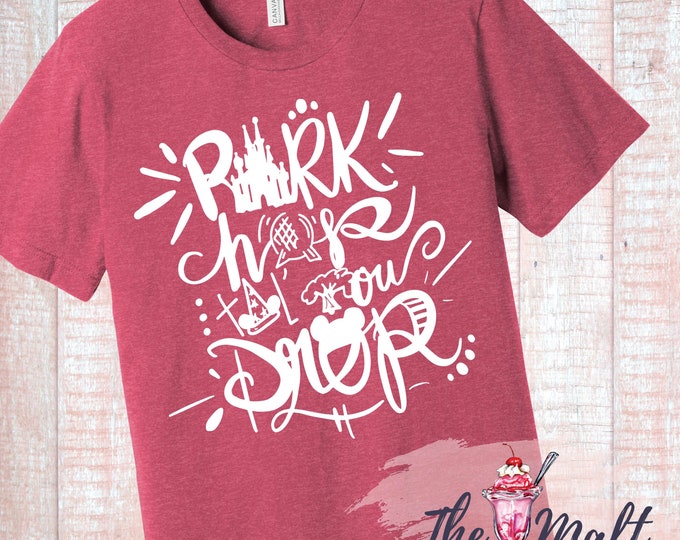 Disney Park Hop ‘Til You Drop Pink Tee