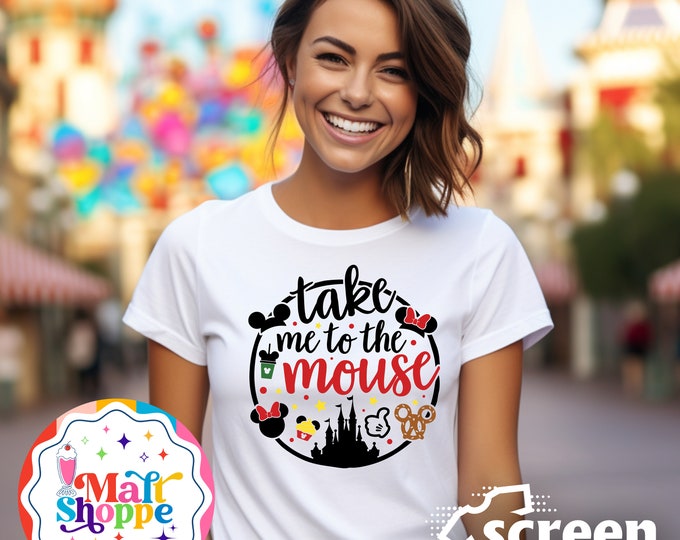 MALT SHOPPE Disney Mickey Take Me to the Mouse Disneyland Disney World Vacation Shirt Tank