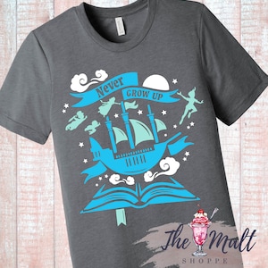 Disney Peter Pan Never Grow Up Pirate Ship Fantasyland Shirt