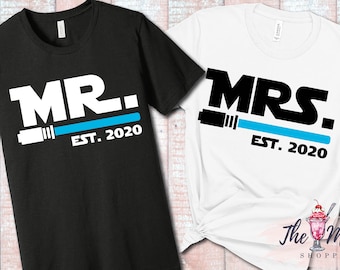 Star Wars Galaxy's Edge Mr Mrs Couple Shirts Disney Honeymoon Shirts