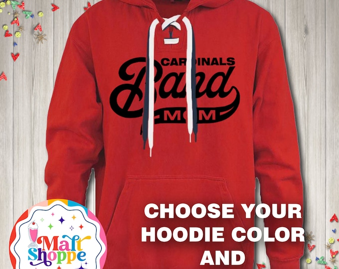 MALT SHOPPE Custom Title Band Name Mascot Lace Up Hoodie Choose your colors