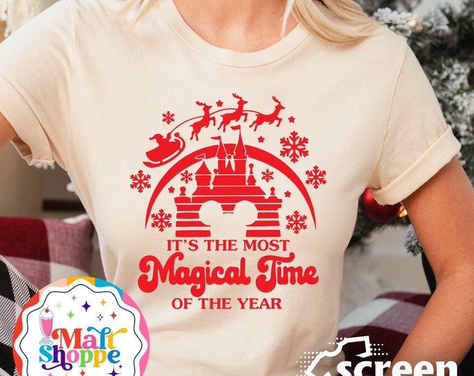 MALT SHOPPE Disney Most Magical Time of the Year Disney World Disneyland Christmas Shirt T-Shirt Tank Top