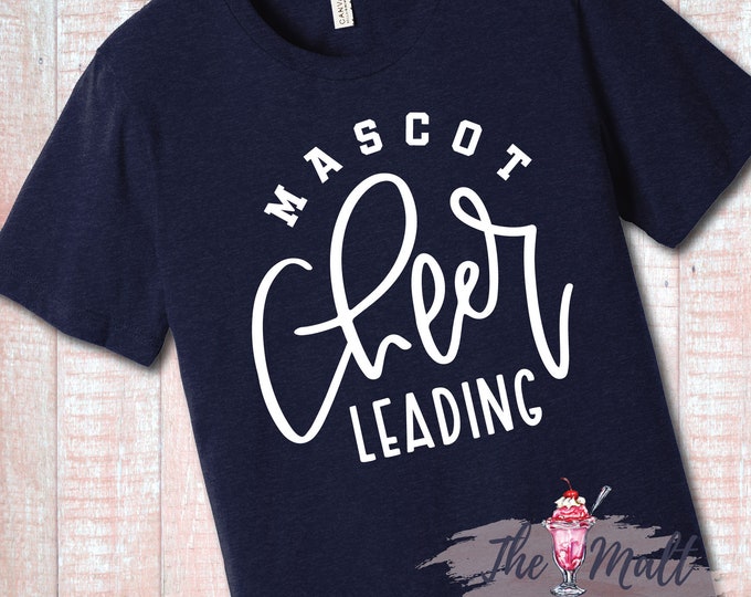 MALT SHOPPE Custom Any Team or Mascot Personalized Any Color Cheer Handwritten Letters Shirt