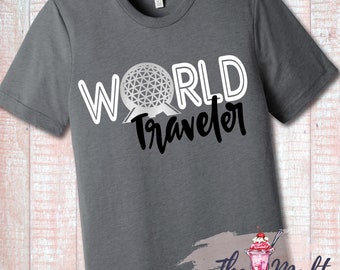 Disney World Epcot Spaceship Earth World Traveler T-Shirt Shirt