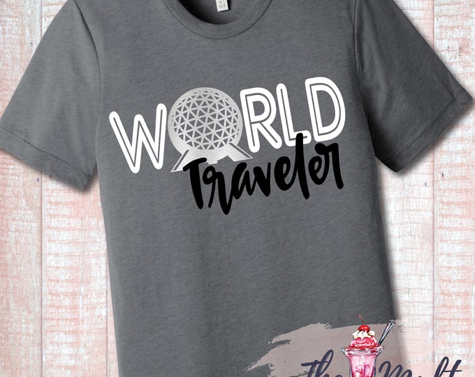 Disney World Epcot Spaceship Earth World Traveler T-Shirt Shirt