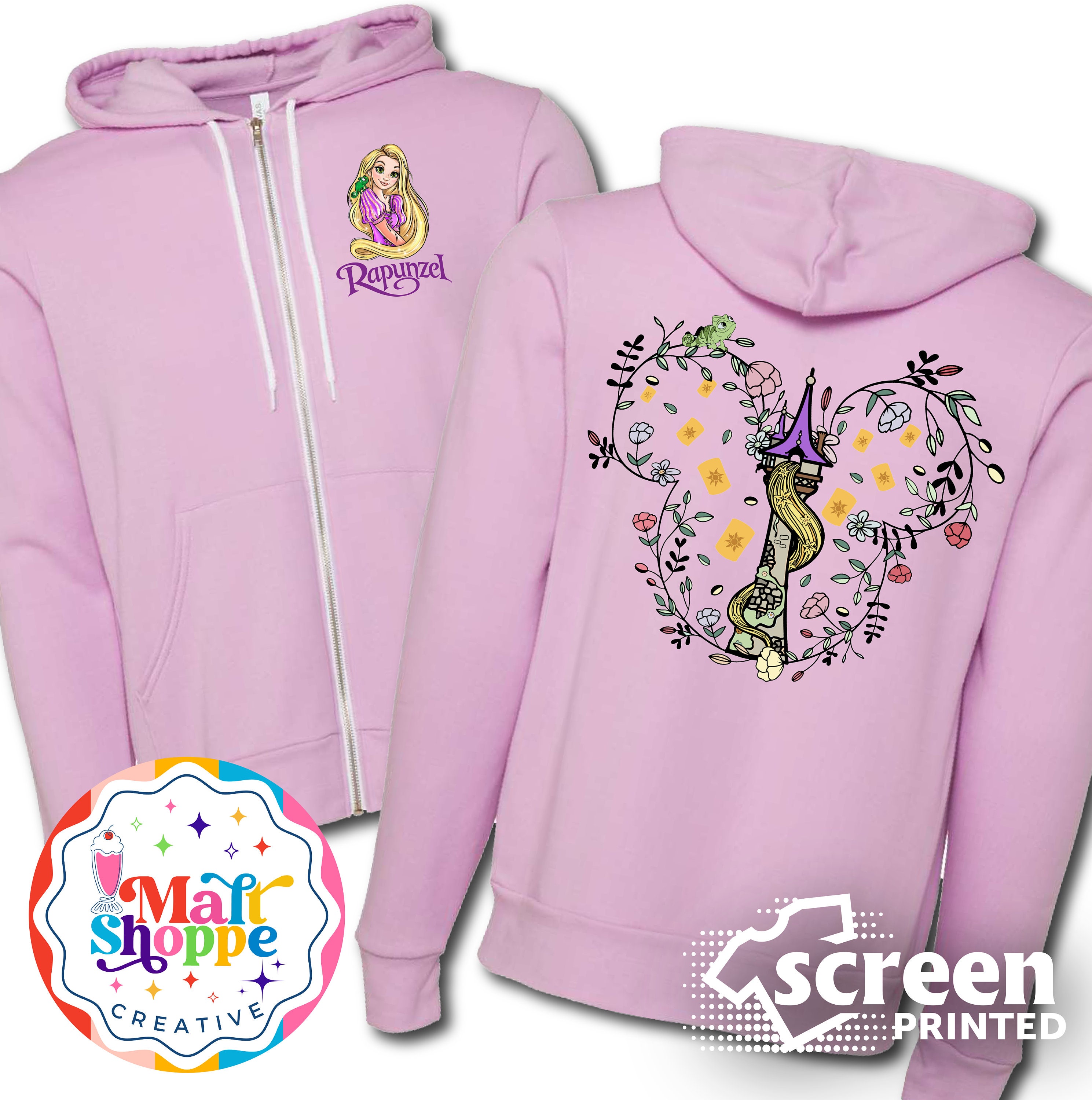 MALT SHOPPE Rapunzel Best Day Ever Lost Princess Zip up MALT SHOPPE Rapunzel Best Day Ever Lost Princess Zip up