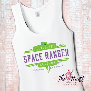 MALT SHOPPE Buzz Lightyear Galactic Hero Space Ranger Lightyear Toy Story Disney World Tank Top
