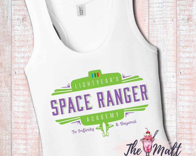 MALT SHOPPE Buzz Lightyear Galactic Hero Space Ranger Lightyear Toy Story Disney World Tank Top