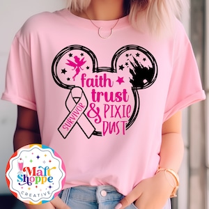 Custom Cancer Support Unisex Shirt: Faith, Trust & Pixie Dust