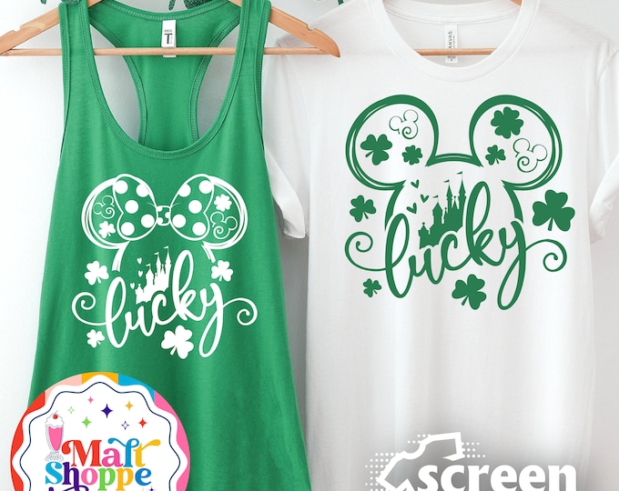 MALT SHOPPE St Patrick's Day Lucky Saint Patrick inspired by Disney Unisex Youth Adult Shirt