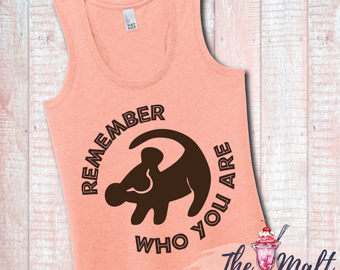 MALT SHOPPE Remember Who You Are Simba Lion King Animal Kingdom Disney World Disneyland Tank Top
