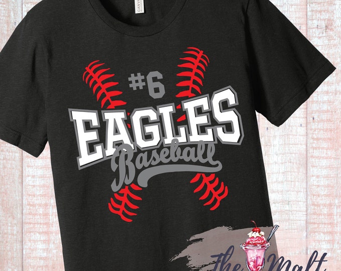 CUSTOM YOUR TEAM Baseball or T-Ball or Softball Laces Your Team Your Colors Your Players Number Shirt