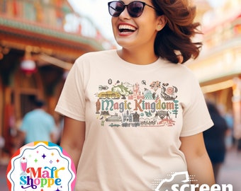 MALT SHOPPE Disney Magic Kingdom Vintage Retro Design Shirt T-Shirt Tank Top