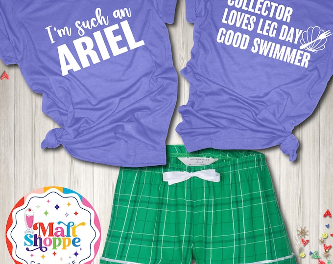 MALT SHOPPE LOUNGEWEAR Ariel The Little Mermaid Women's Top and Shorts or Pants