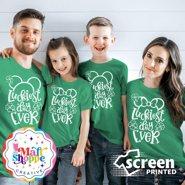 MALT SHOPPE St Patrick's Day Luckiest Day Ever Saint Patrick inspired by Disney Unisex Youth Adult Shirt