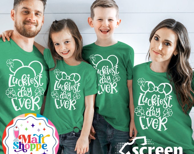 MALT SHOPPE St Patrick's Day Luckiest Day Ever Saint Patrick inspired by Disney Unisex Youth Adult Shirt