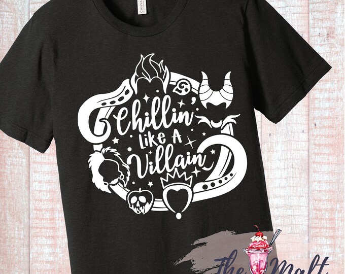MALT SHOPPE Unisex Disney Villain Chillin' Like A Villain Tee