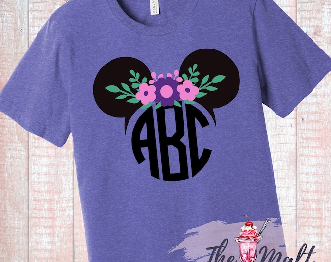Disney Flower and Garden Festival Minnie Monogram Purple Tee