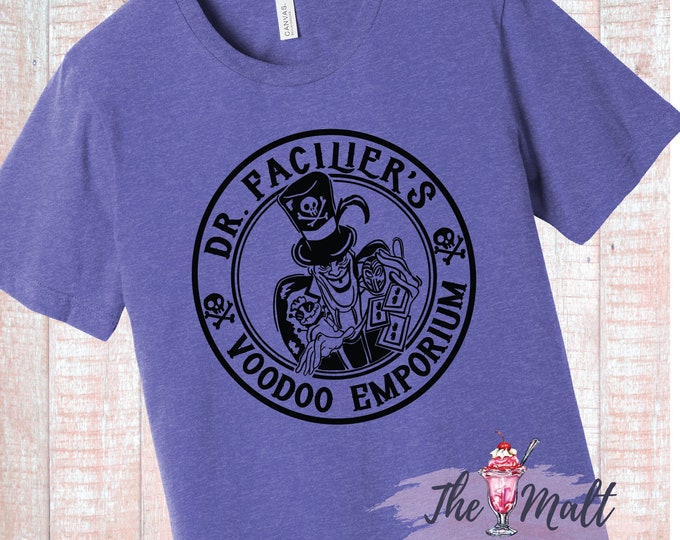 MALT SHOPPE Dr Facilier Voodoo Emporium Princess and the Frog Villain Disney Unisex Shirt