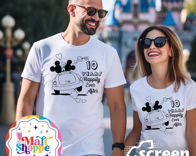 MALT SHOPPE Custom Wedding Honeymoon Anniversary Custom Number of Years Disney World Disneyland Shirt T-Shirt Tank Top