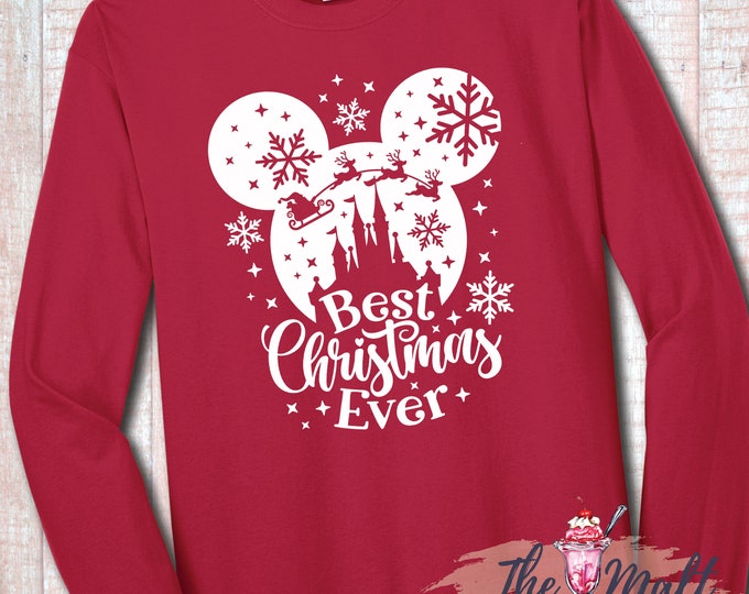 MALT SHOPPE Best Christmas Ever Holiday Christmas Castle Santa Inspired by Disney Youth Adult Tee