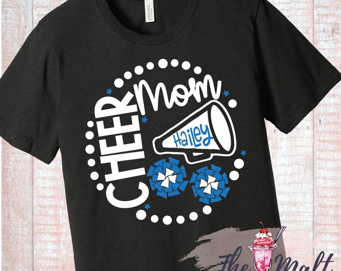 MALT SHOPPE Custom CHEER Personalized Any Color Any Title Cheer Mom Dad Gigi Grandma Sister Brother Sibling Shirt
