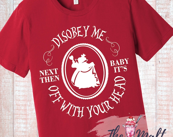Disney Queen of Hearts Alice in Wonderland Off With Their Heads Shirt