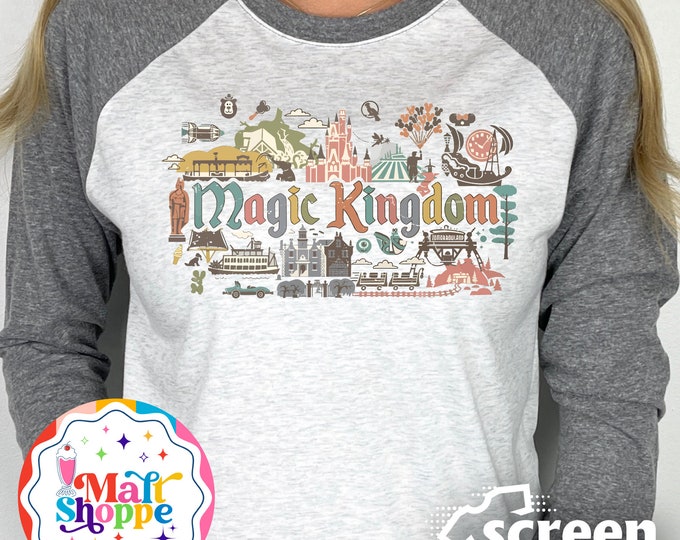 MALT SHOPPE Disney Magic Kingdom Vintage Retro Design Shirt T-Shirt Tank Top