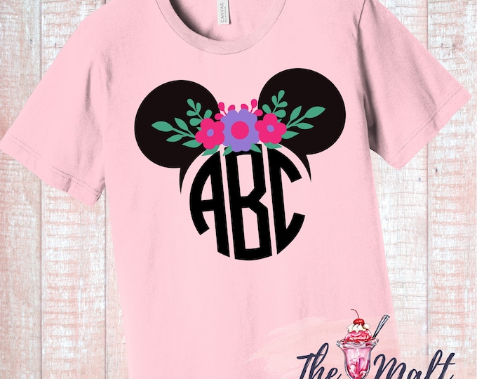Disney Flower and Garden Festival Minnie Monogram Pink Tee