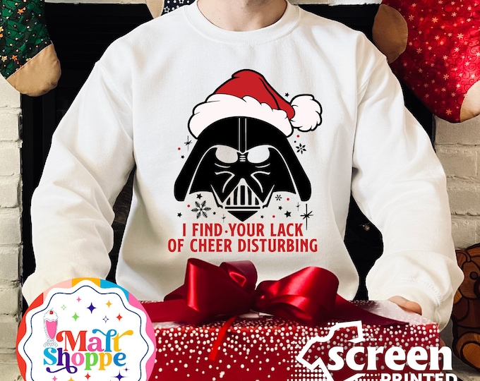 MALT SHOPPE Disney Star Wars Darth Vader Lack of Cheer Disturbing Force Be With You Sithmas Galaxy's Edge Family Tee Shirt